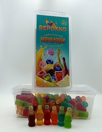  Жевательный мармелад Бутылочки МИКС, 250г      в Шалях