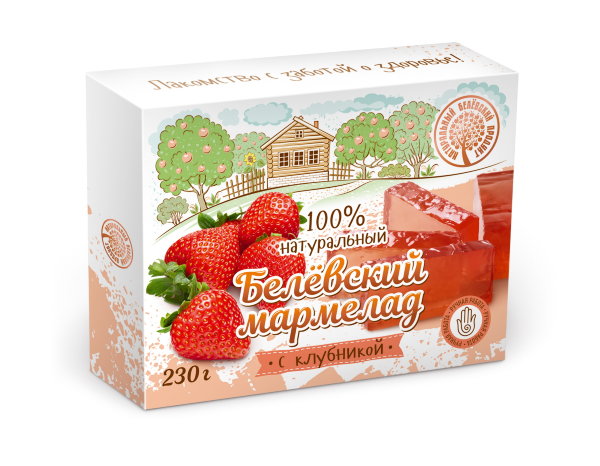 №2 Мармелад белевский "Клубника" 230г в Шалях